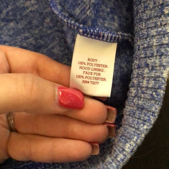 🎀  3/$20 SO large blue heathered zip up hoodie - Picture 4 of 6